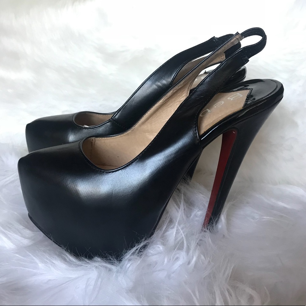 BEBO Slingback Platform Heels w/ Red Soles
